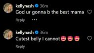 Screenshot of Kelly Nash's comments on Clare Stonich's Instagram post (Images from - Instagram.com/@clarestonich)